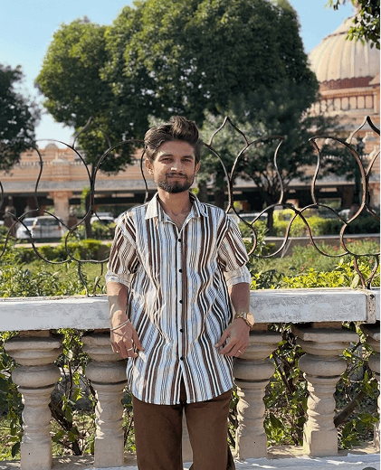 Standing near a garden terrace